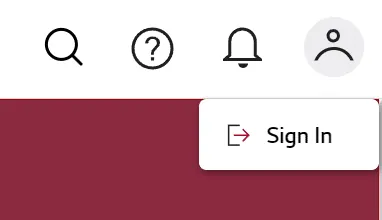 The Sign In button in the top corner of the developer site